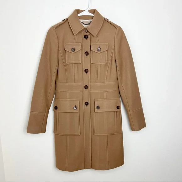 Banana Republic Classic Wool Coat Jacket Size XS Extra Small in Camel Tan - Picture 2 of 10